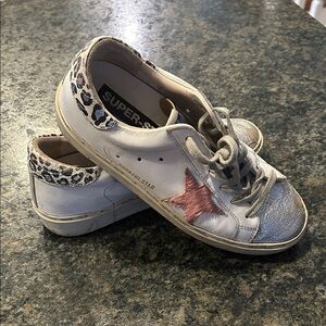 Golden Goose Sneakers with Pink Star and Leopard Accents